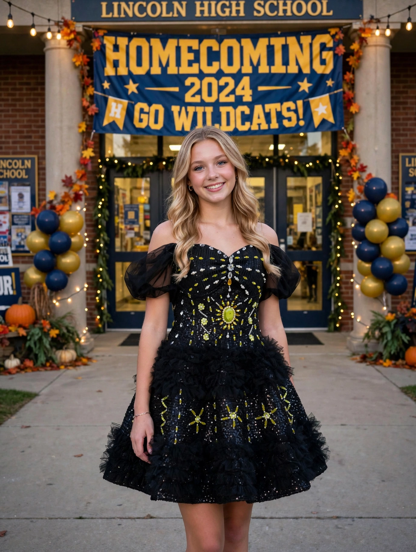 Black/Gold Homecoming Cocktail Dress – CT0029