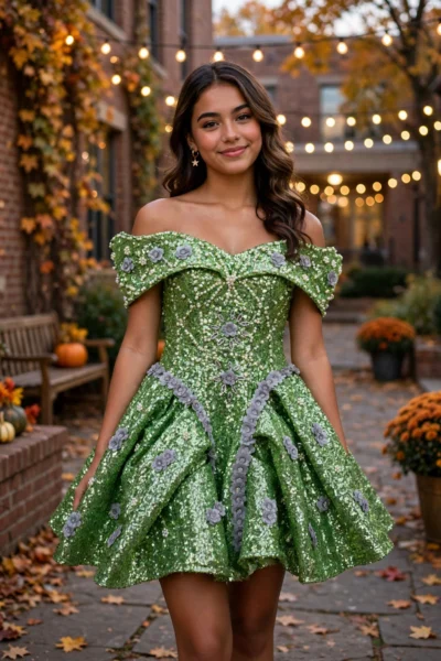 Green Homecoming Cocktail Dress – CT0030
