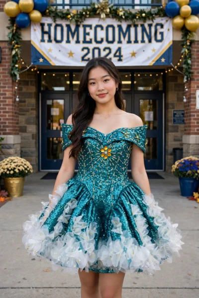 Teal Homecoming Cocktail Dress – CT0035