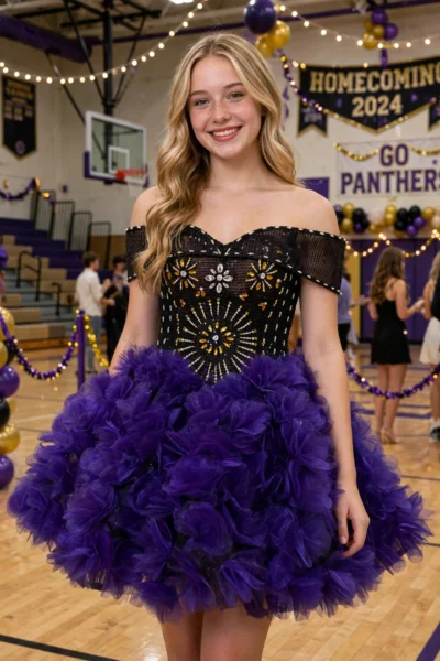 Purple Homecoming Cocktail Dress – CT0037
