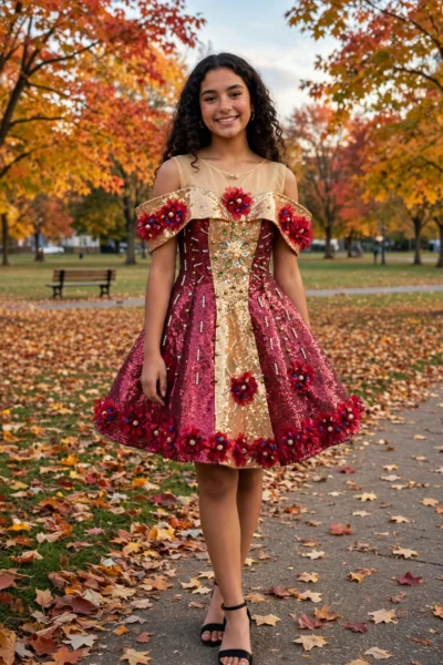 Burgundy Homecoming Cocktail Dress – CT0038
