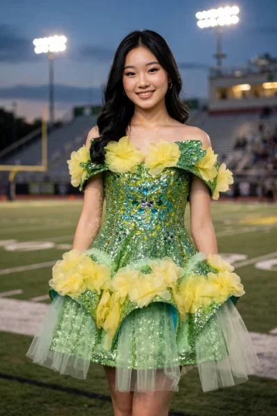 Green/Yellow Homecoming Cocktail Dress – CT0039