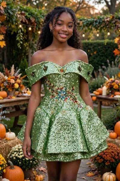 Green Homecoming Cocktail Dress – CT0040