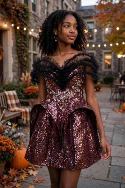 Burgundy Homecoming Cocktail Dress – CT0046