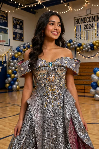 Black/Silver Homecoming Cocktail Dress – CT0047