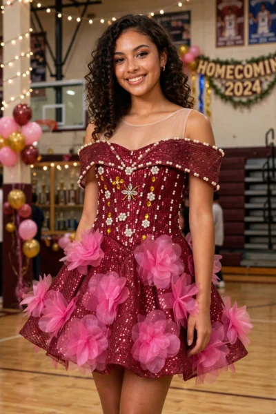 Hot Pink Homecoming Cocktail Dress – CT0048